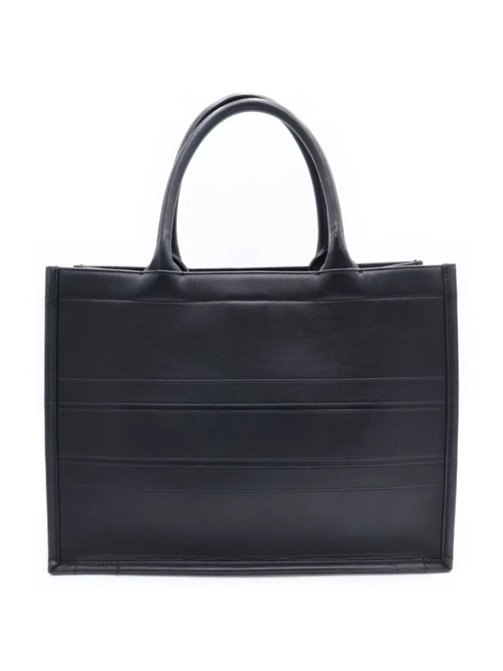 Dior Book Tote Handbag Black Leather